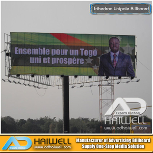 Galvanizado a quente Três Lados Estrutura Publicidade Billboard