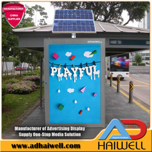 Solar Powered Bus Stop folheados Signage
